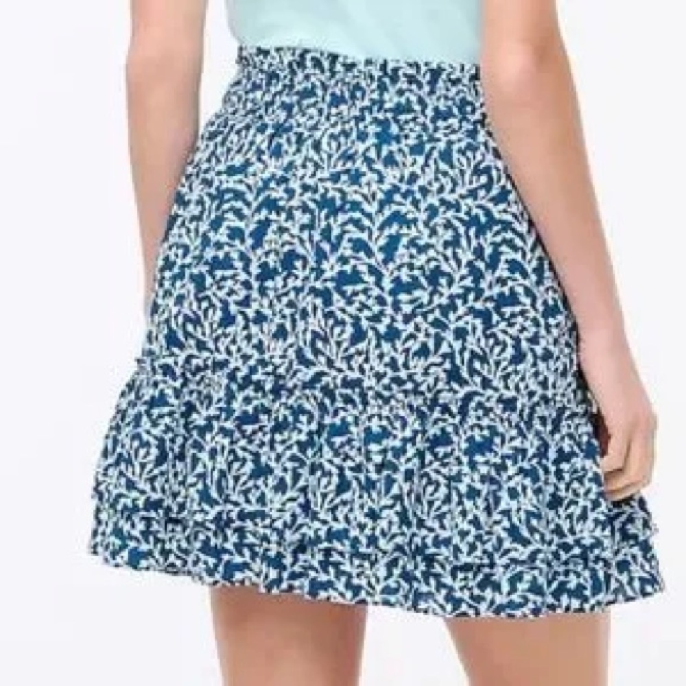 J. Crew Ruffled Smocked-Waist Mini Skirt Size S